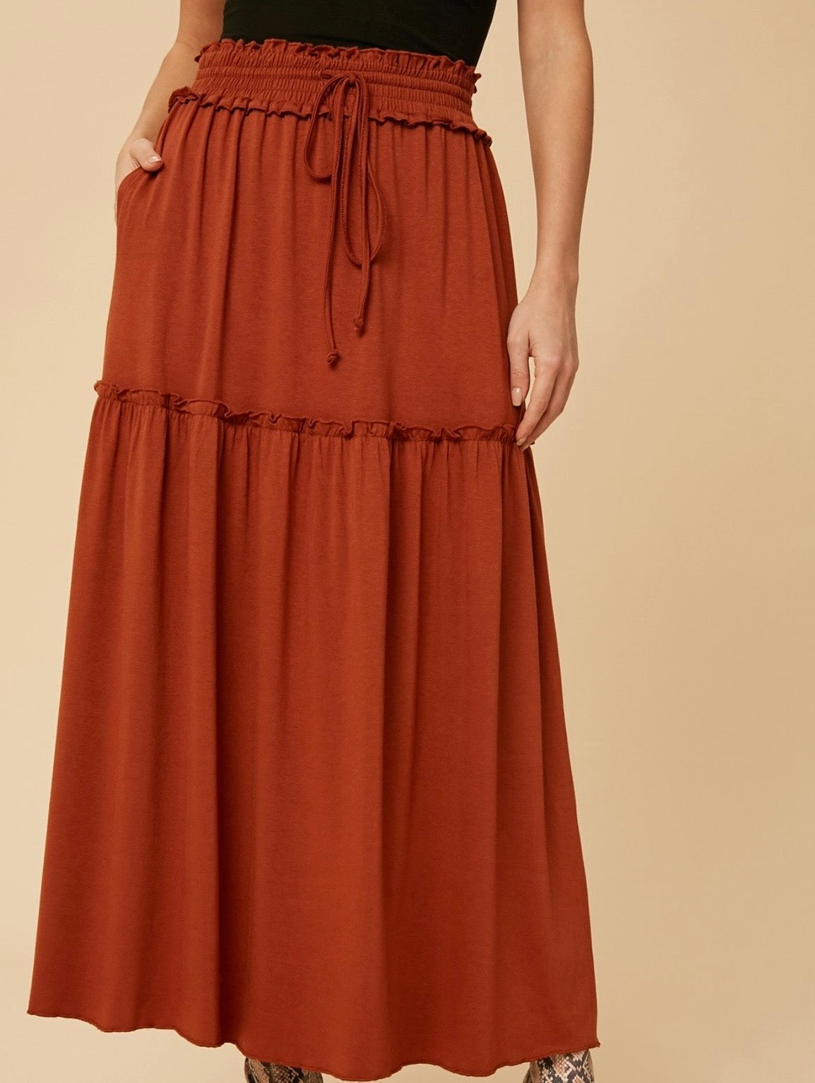 Terracotta Maxi Skirt